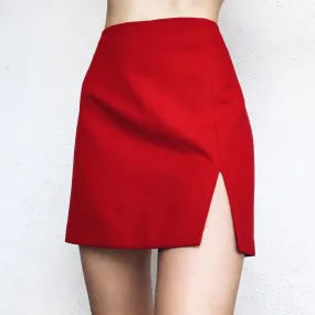90s Cherry Red Mini Skirt