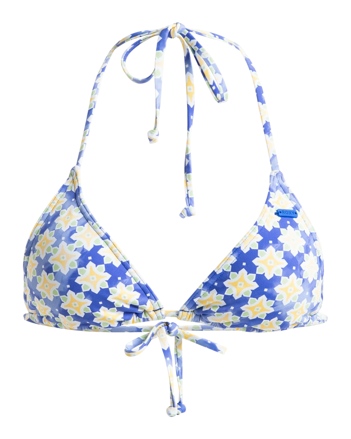 Artsy Tile Tiki Tri Bikini Top in Dazzling Blue Tile