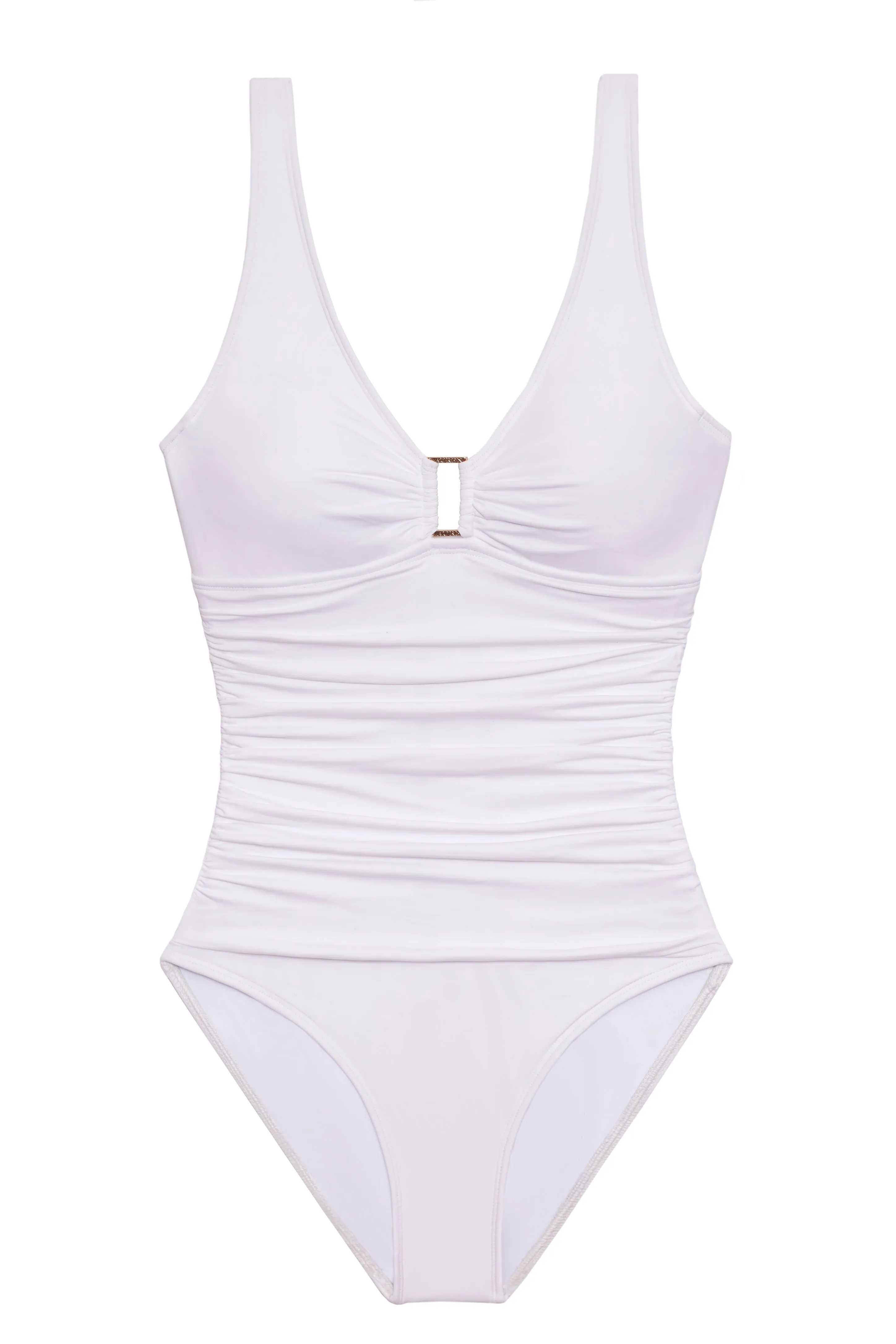 Beach Club Ring Front White Underwired Swimsuit