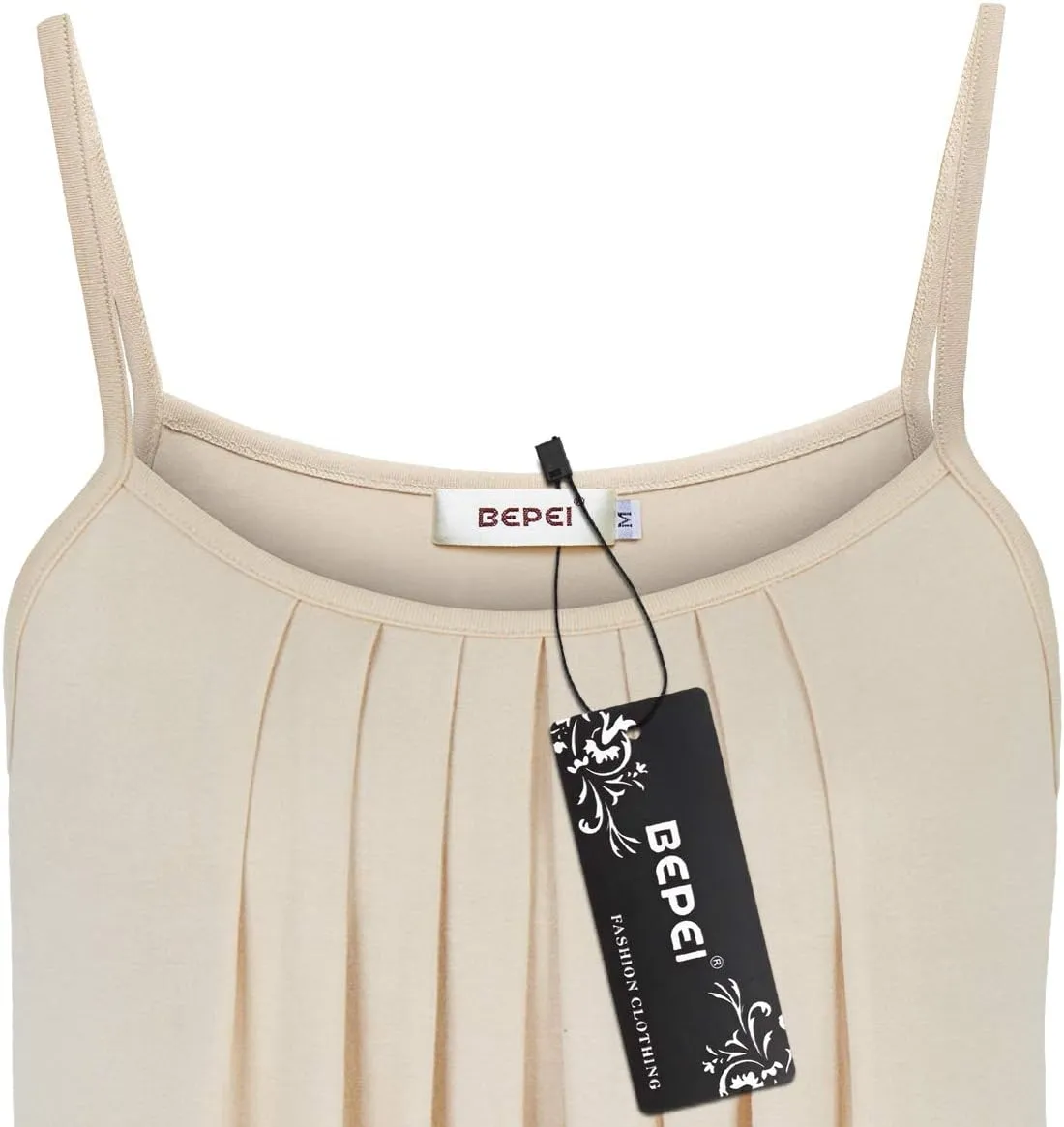 BEPEI Women Loose Casual Summer Pleated Flowy Sleeveless Camisole Tank Tops