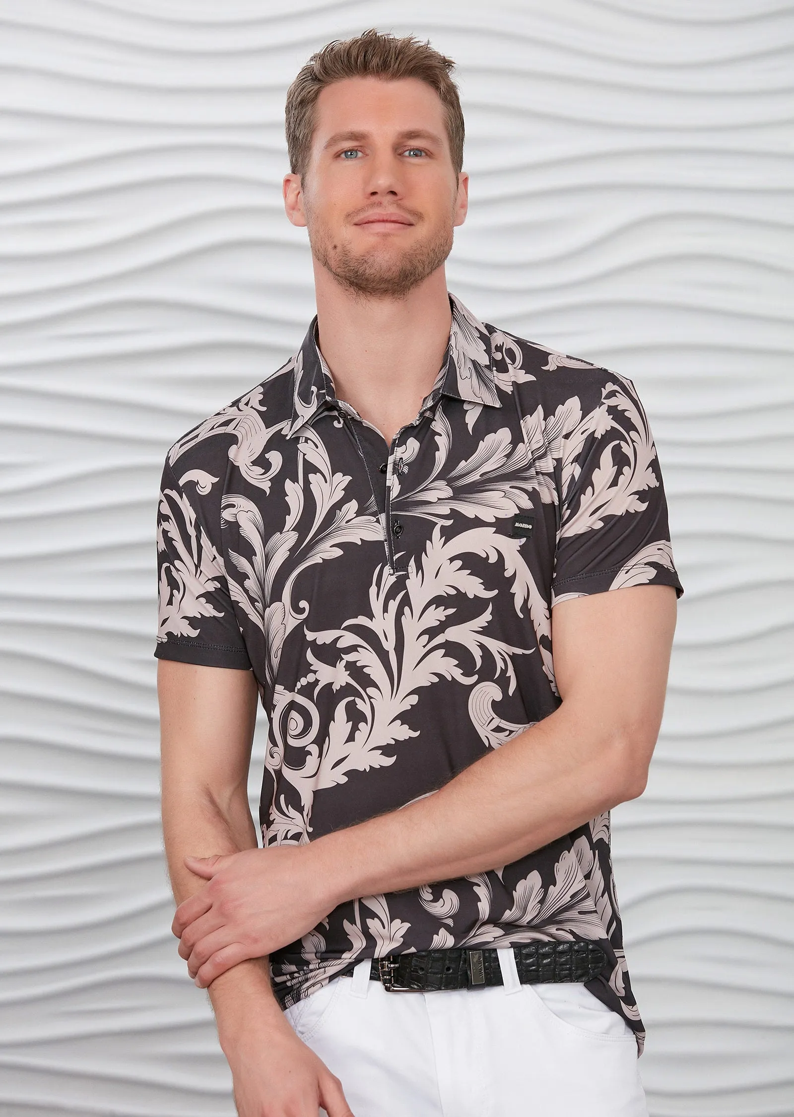 Black Barocco Detailed Polo