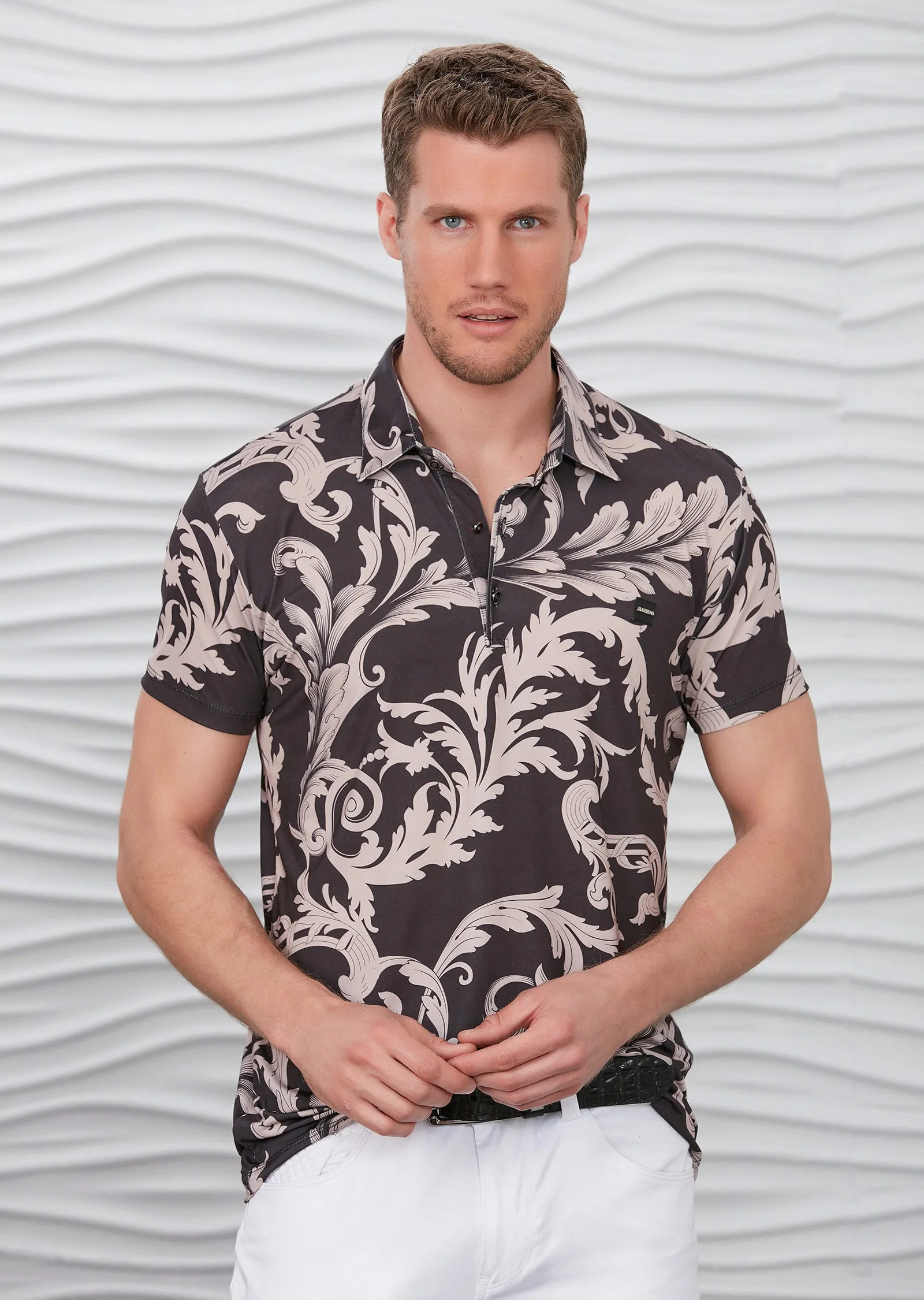 Black Barocco Detailed Polo