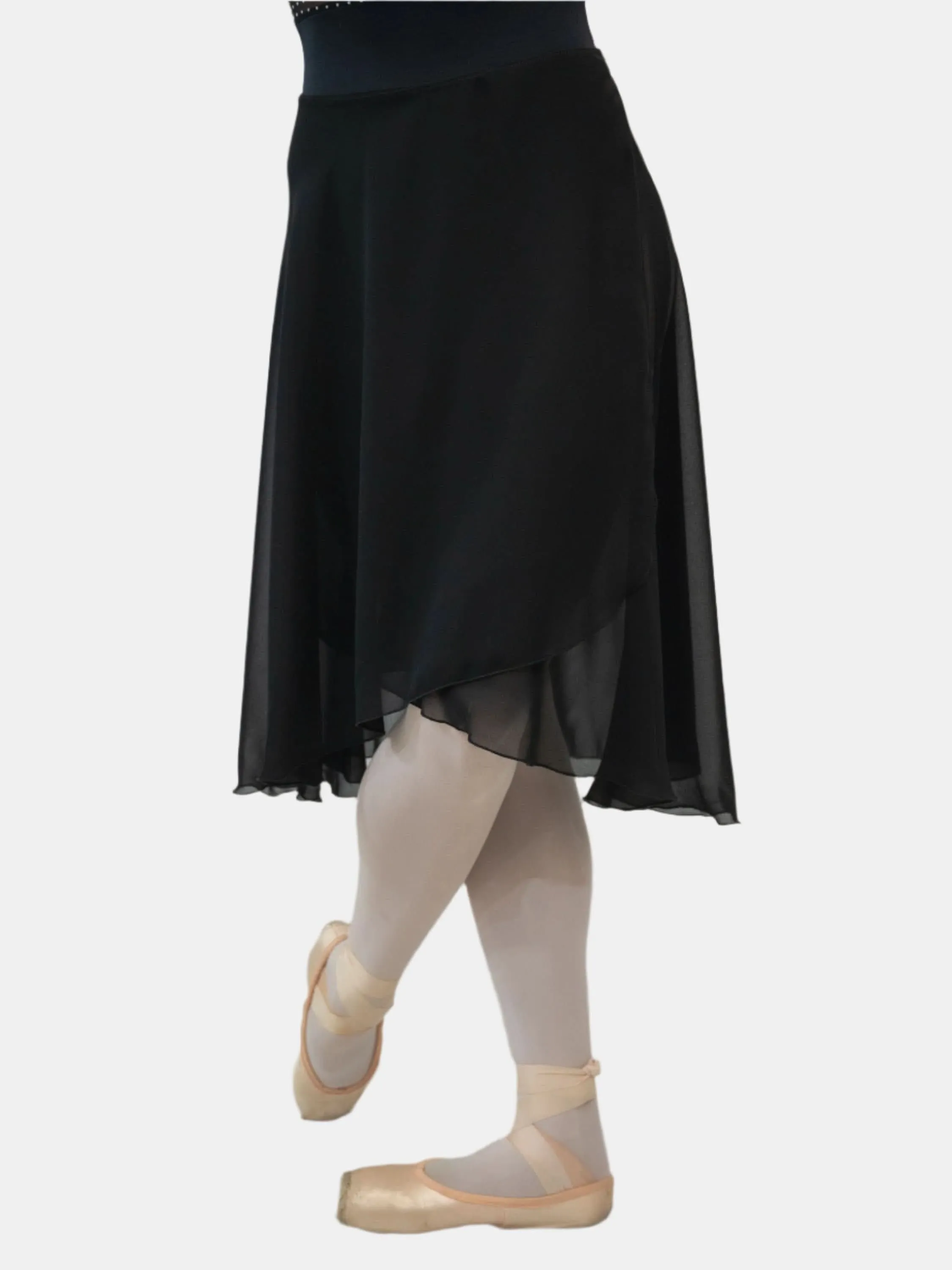 Black Wrap Long Dance Skirt MP310