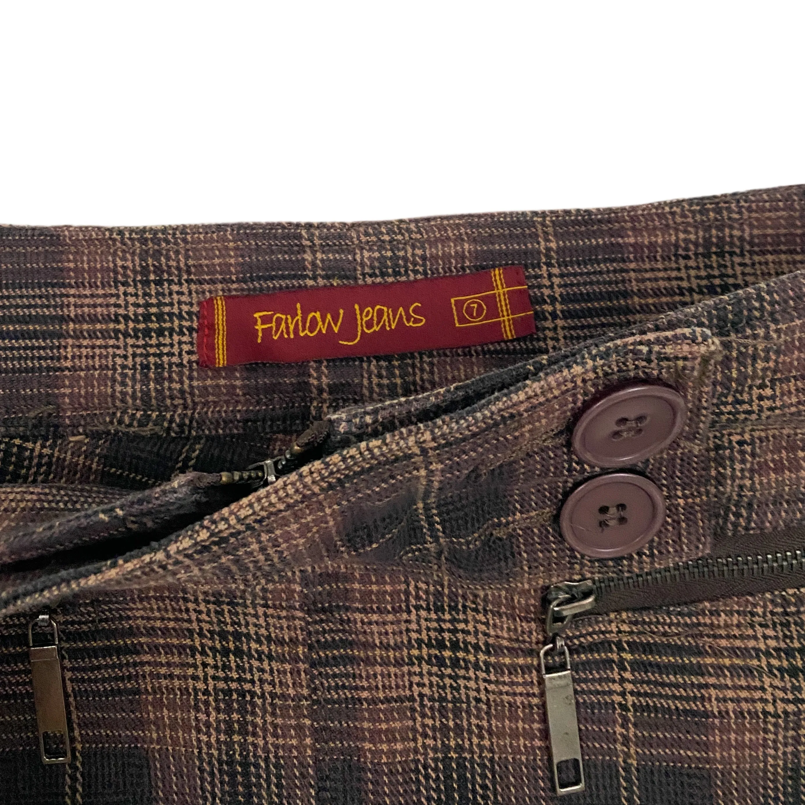 Brown Plaid Mini Skort (M)
