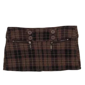 Brown Plaid Mini Skort (M)