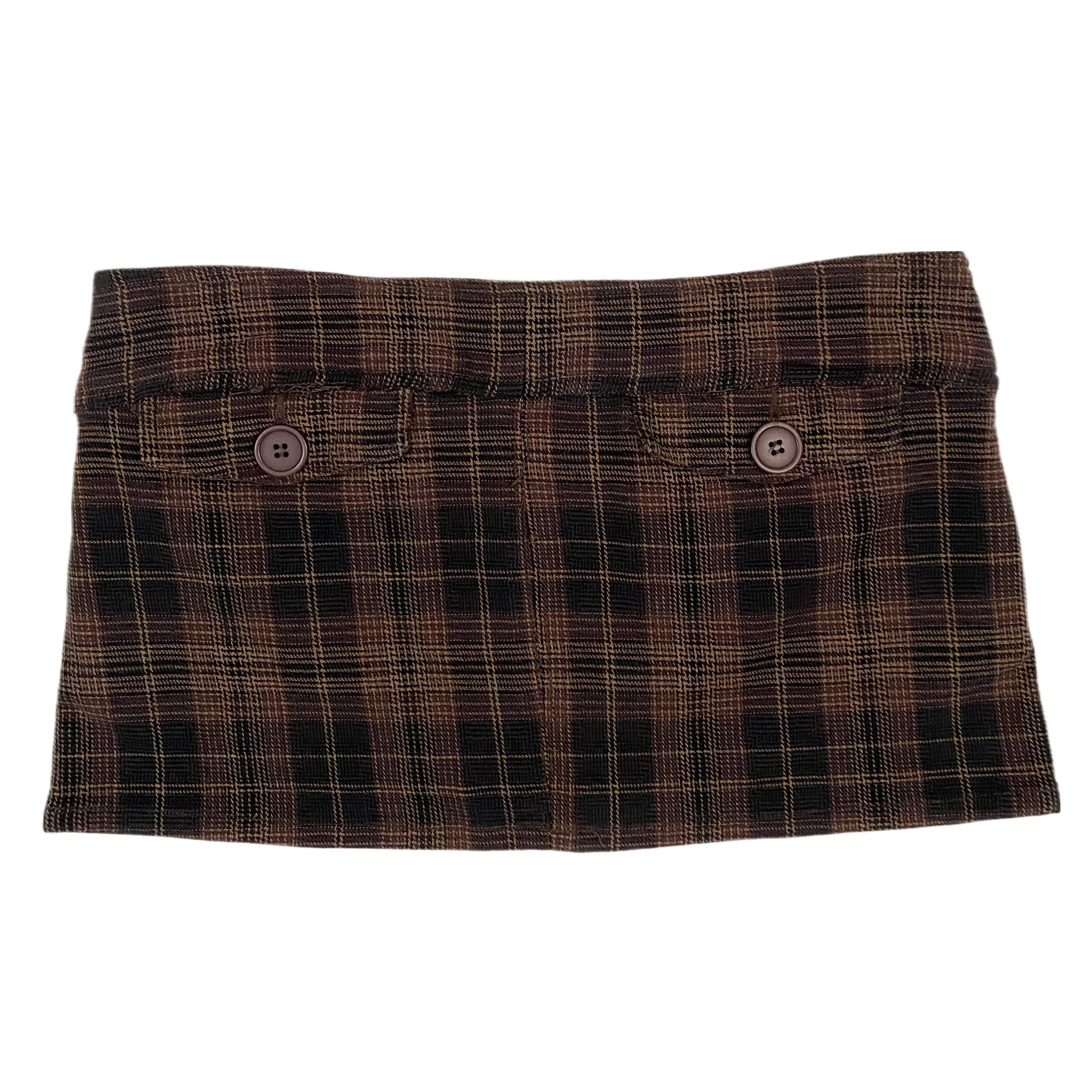 Brown Plaid Mini Skort (M)