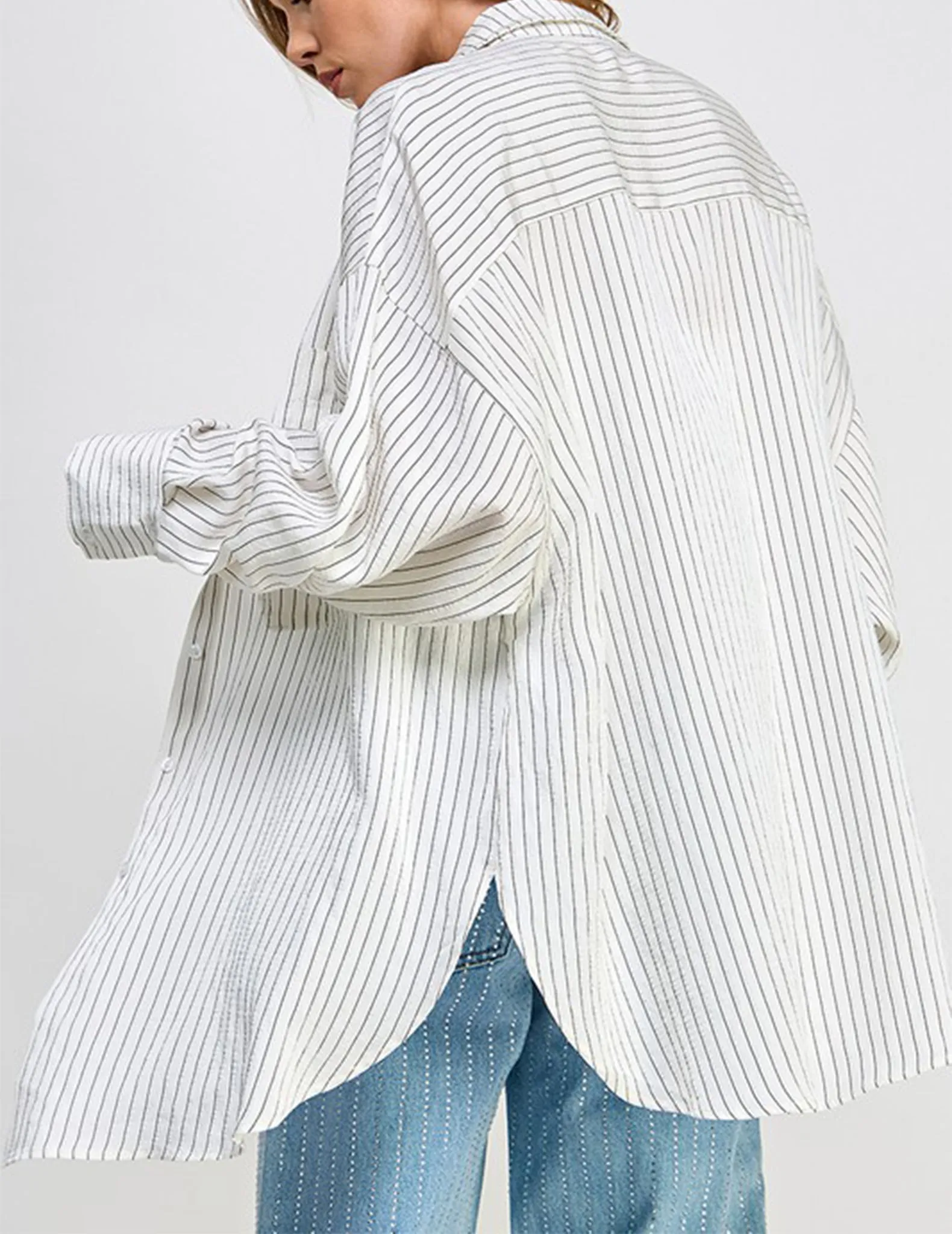 Brynn Washed Striped Button-Up Shirt