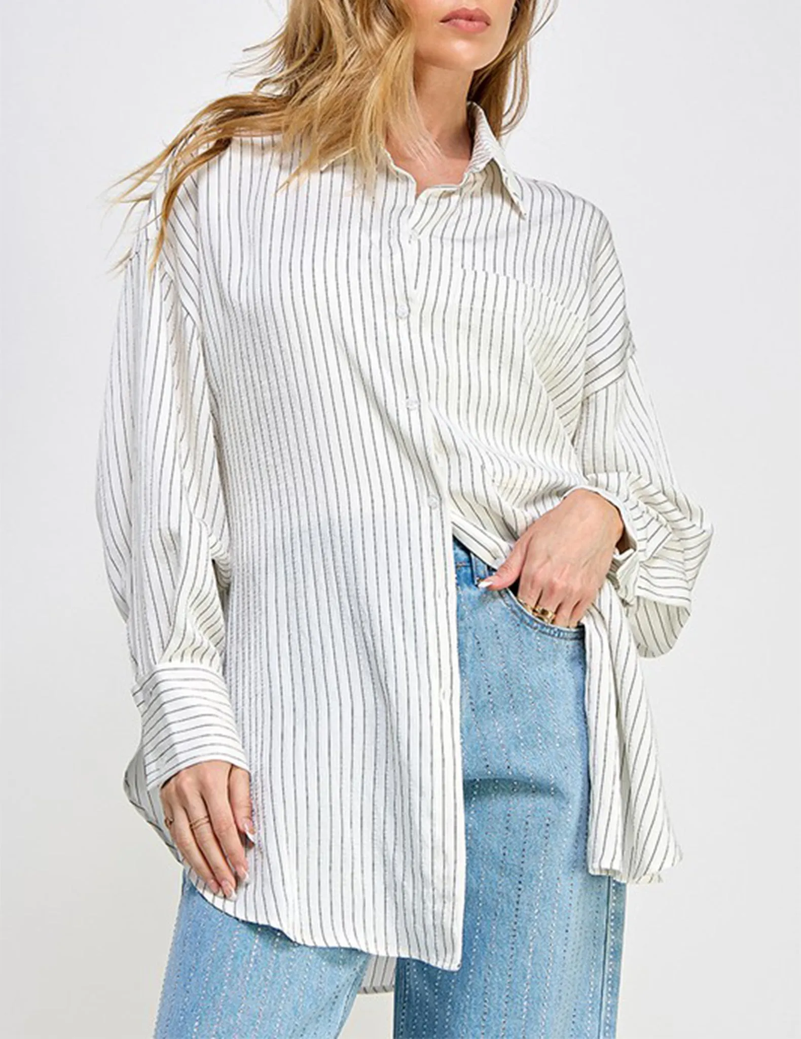Brynn Washed Striped Button-Up Shirt