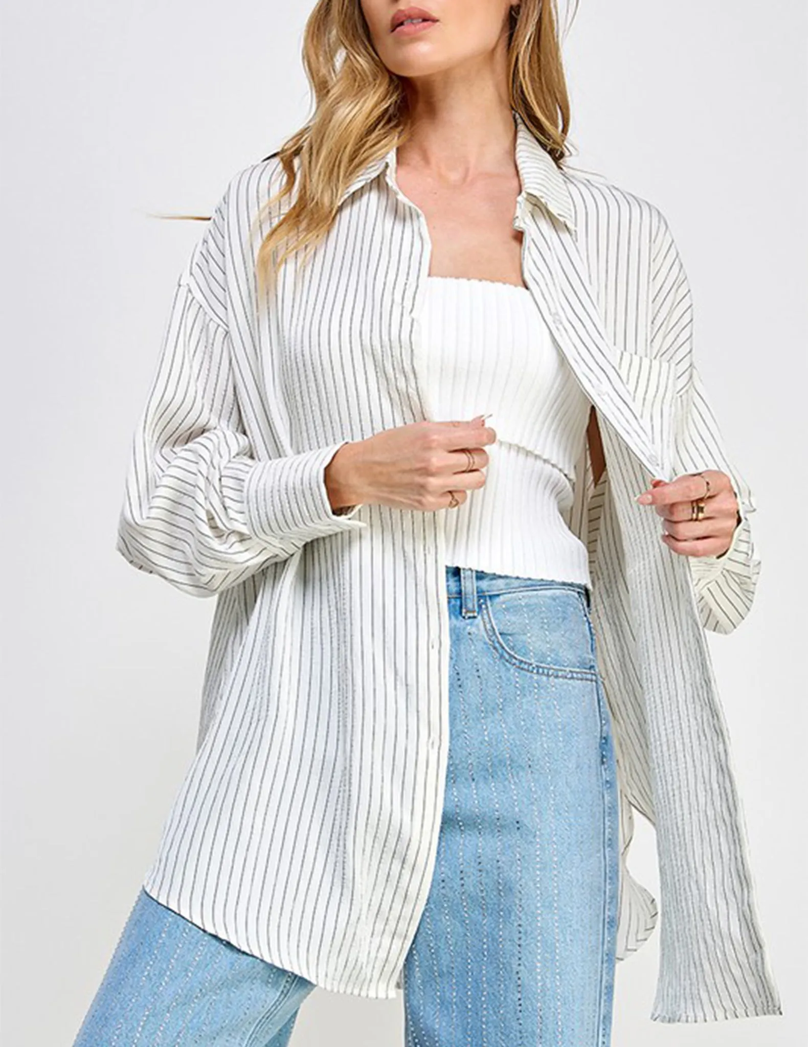 Brynn Washed Striped Button-Up Shirt
