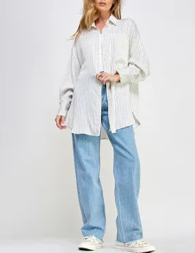 Brynn Washed Striped Button-Up Shirt