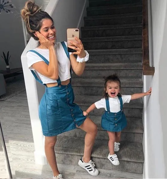 Denim Suspender Mommy and Me Skirts