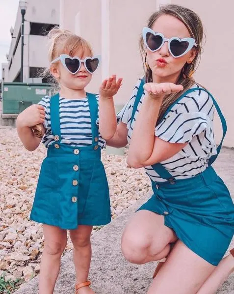 Denim Suspender Mommy and Me Skirts
