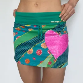 desigual sequin heart mini skirt - extra small