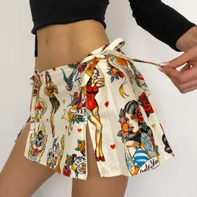 Don't Gamble with Love Tattoo Mini Skirt