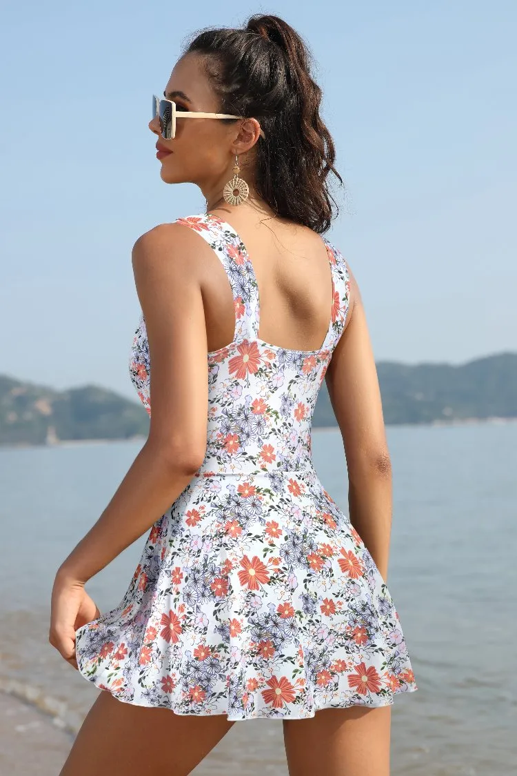 Elegant Crossover Skirted Swimsuit