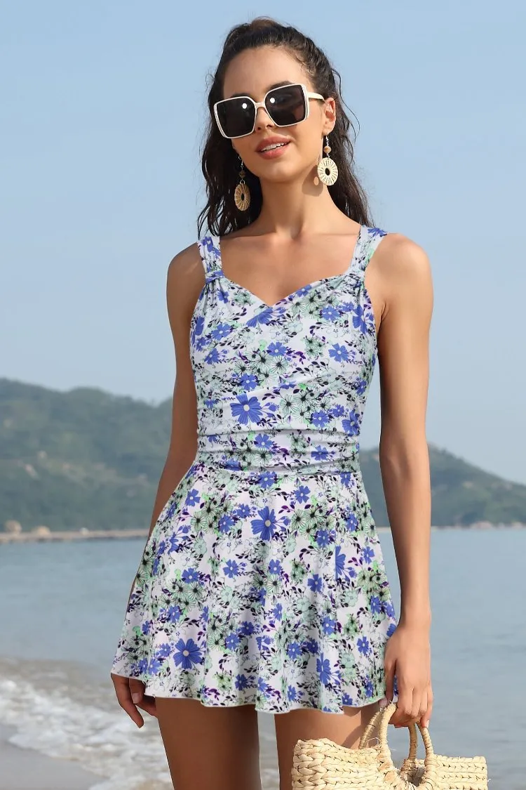 Elegant Crossover Skirted Swimsuit