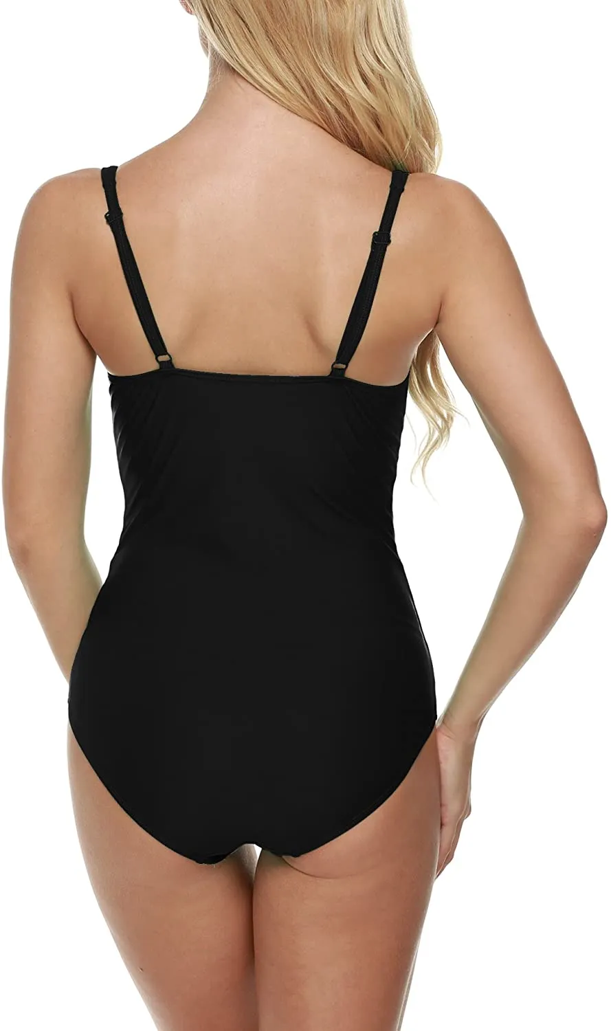 Elegant Port City Black Tummy Control One Piece Swimwear