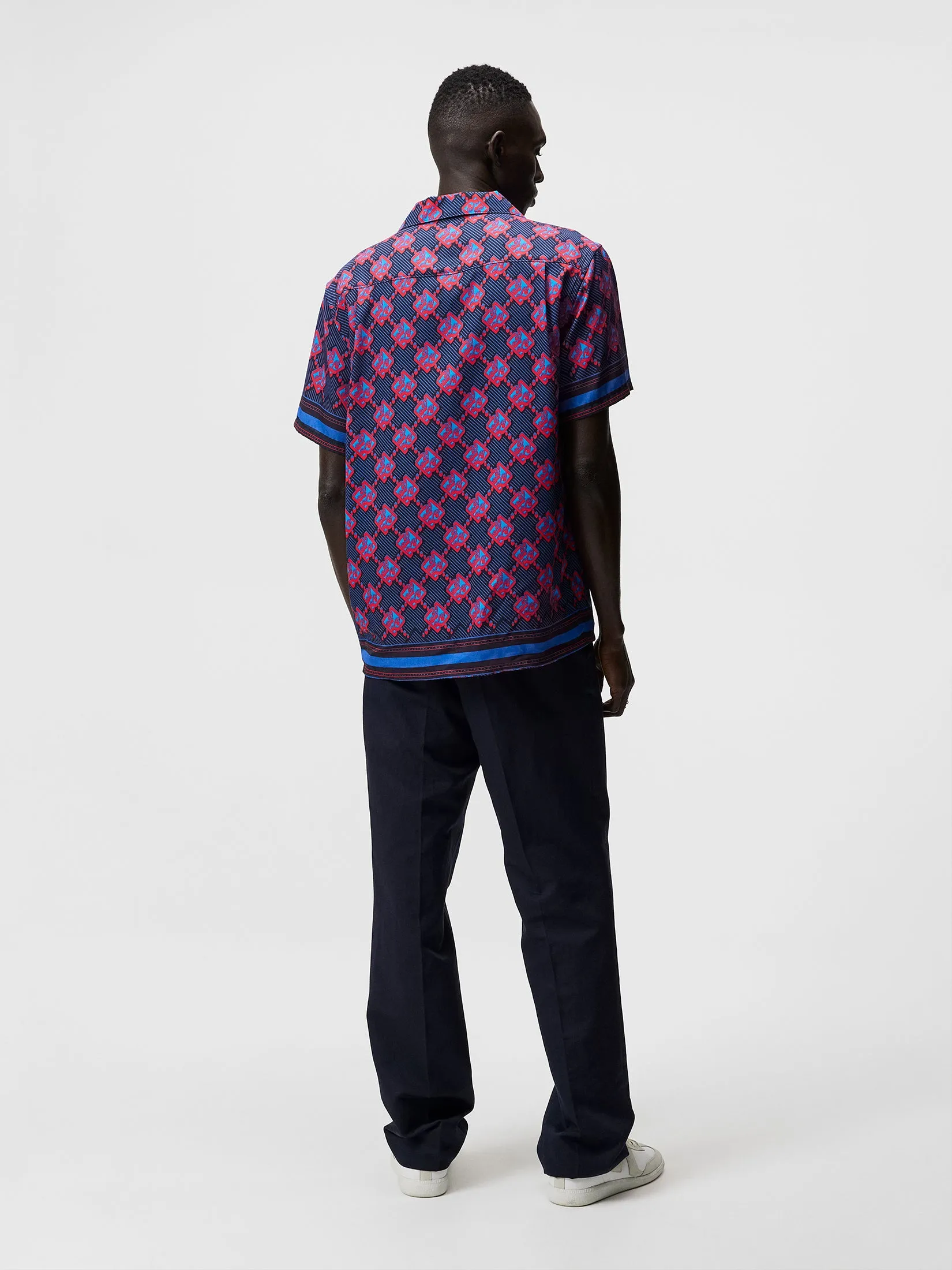 Elio Diamond JL Print Shirt / JL Navy