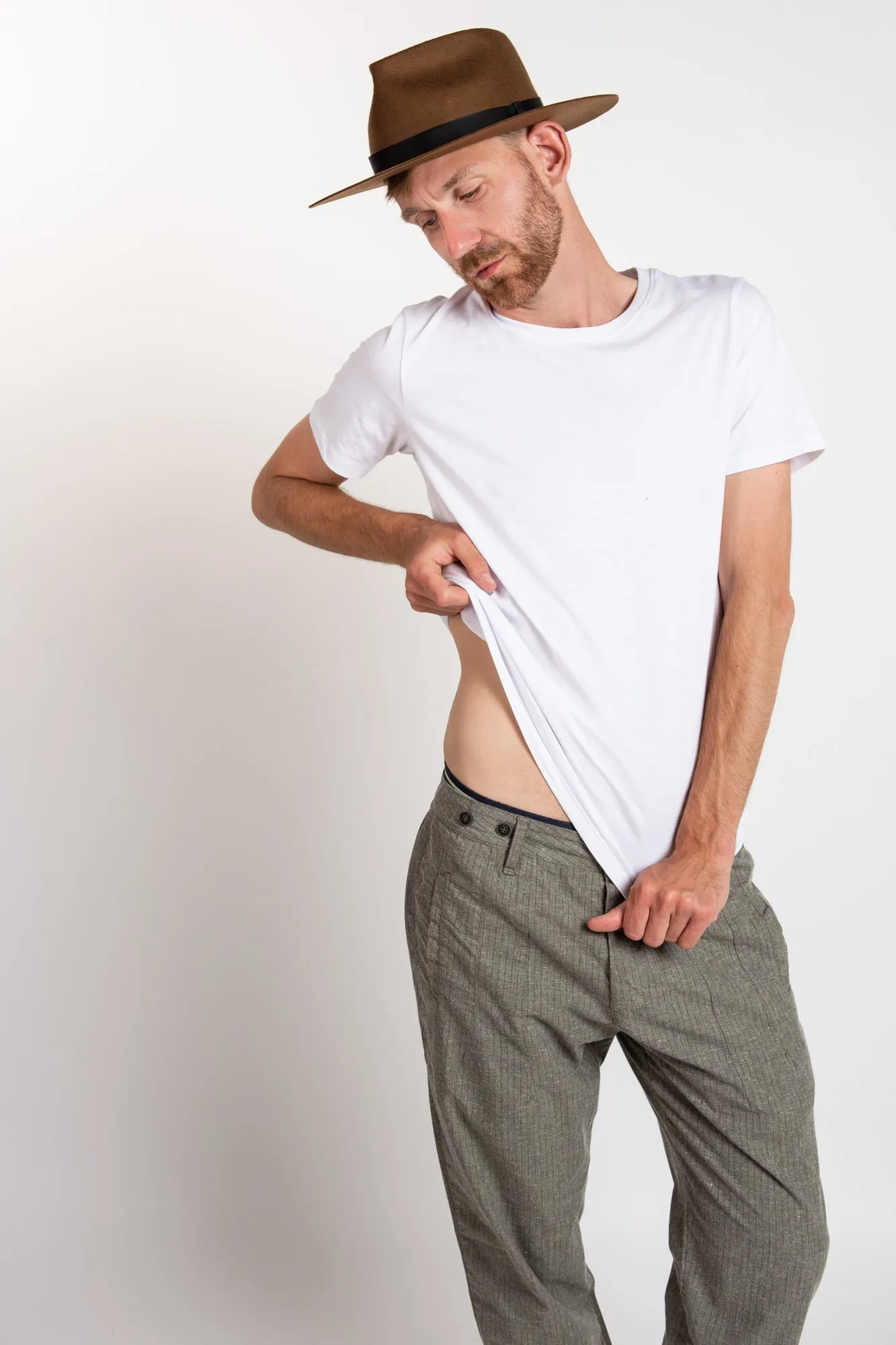 Expent Linen Joggers PE63 - Grey