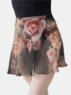 Floral Black Wrap Short Dance Skirt MP345