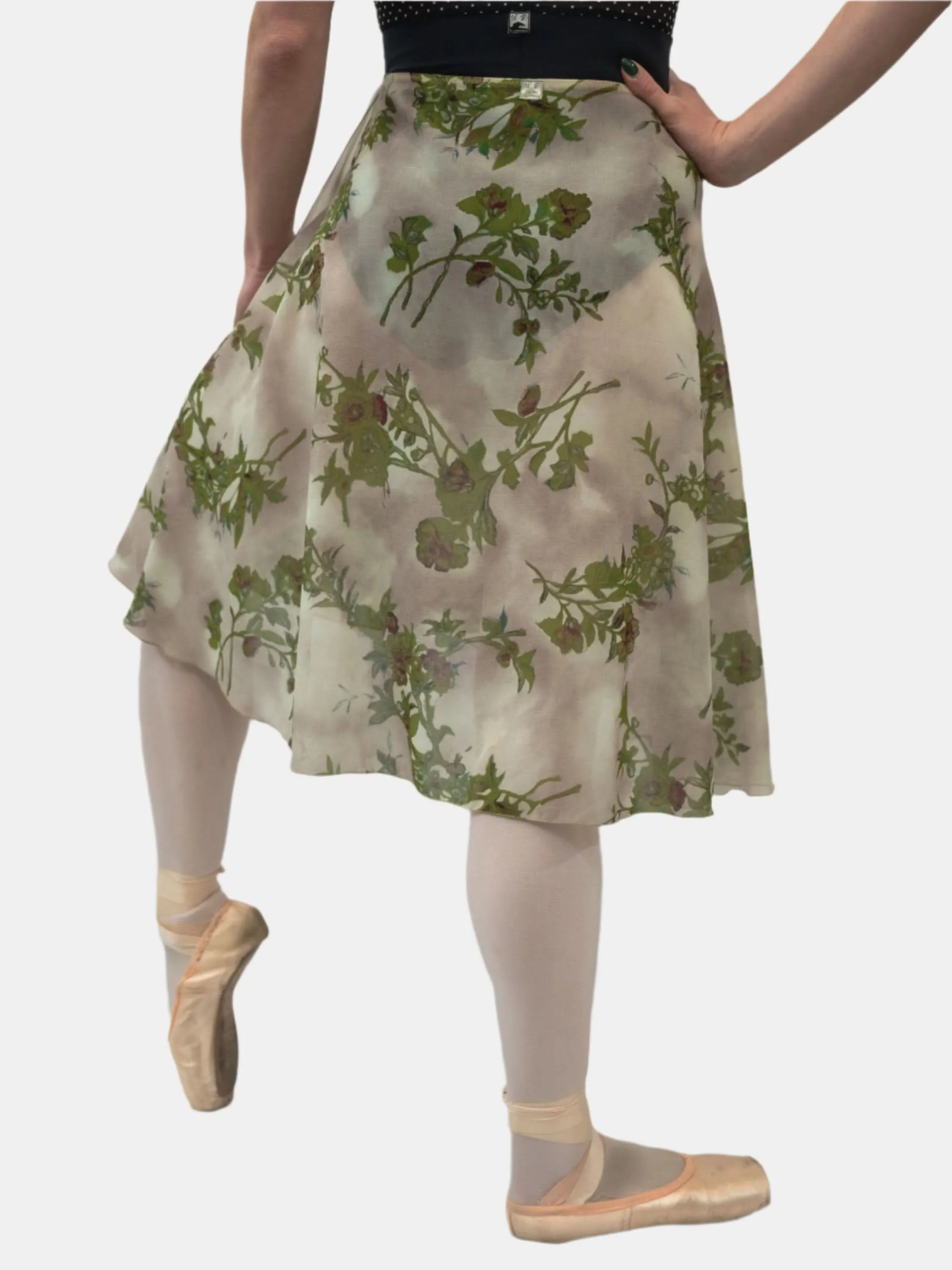 Floral Green Wrap Long Dance Skirt MP310