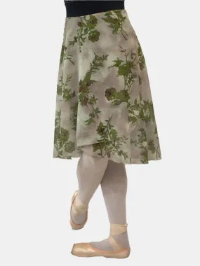 Floral Green Wrap Long Dance Skirt MP310
