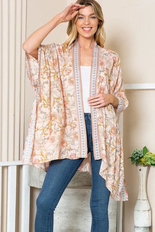 Floral Leaf Chic Summer Kimono