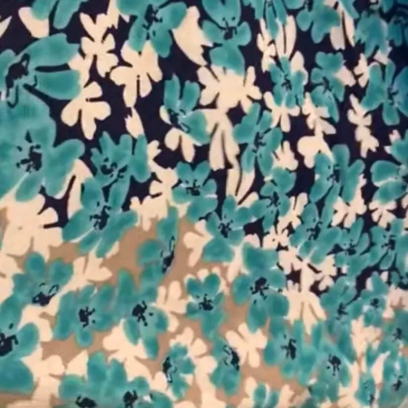 Floral Marina Kimono Robe Resort Chic navy blue aqua flowers Boho beach cover up swim bath wrap pool women turquoise taupe 3/4 short M XL