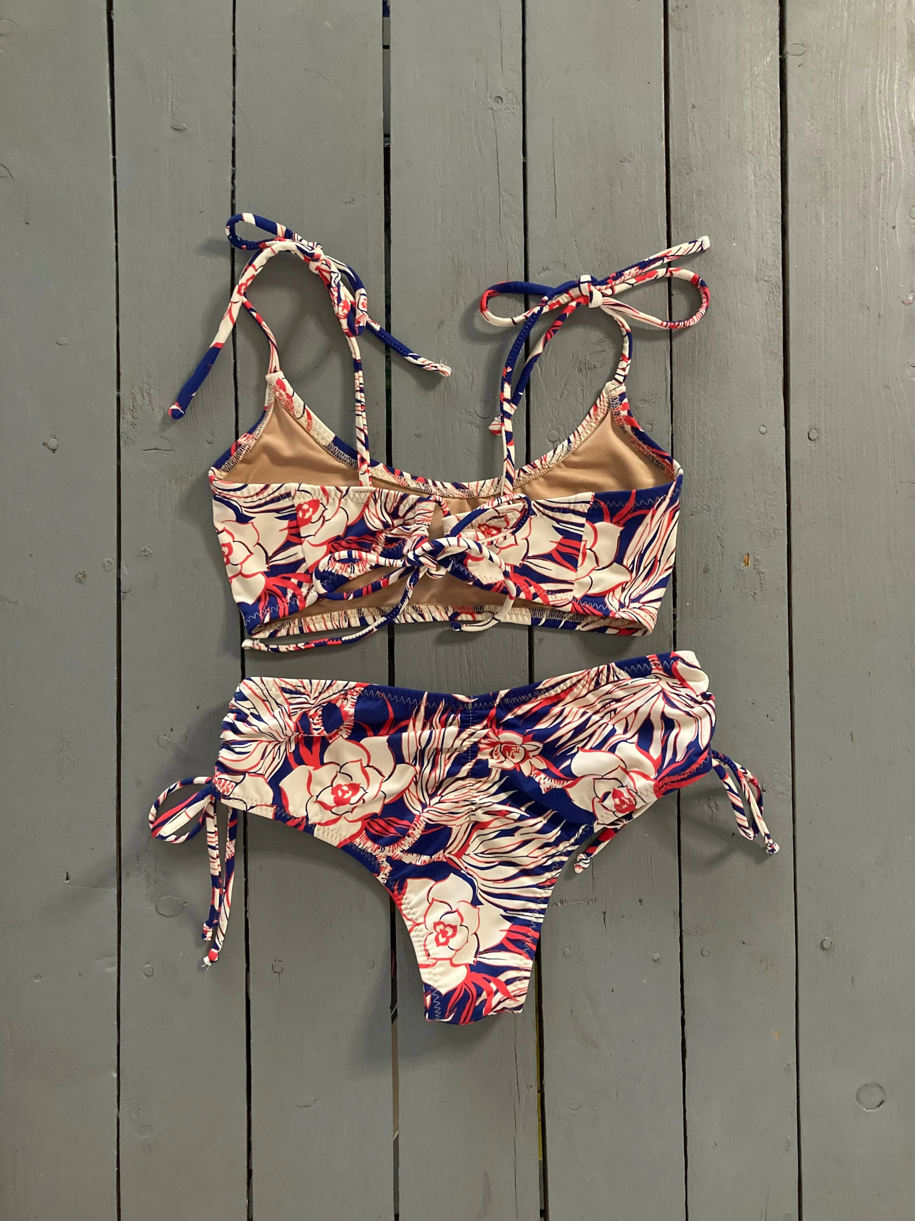 Flower Print Bralette Bikini Top