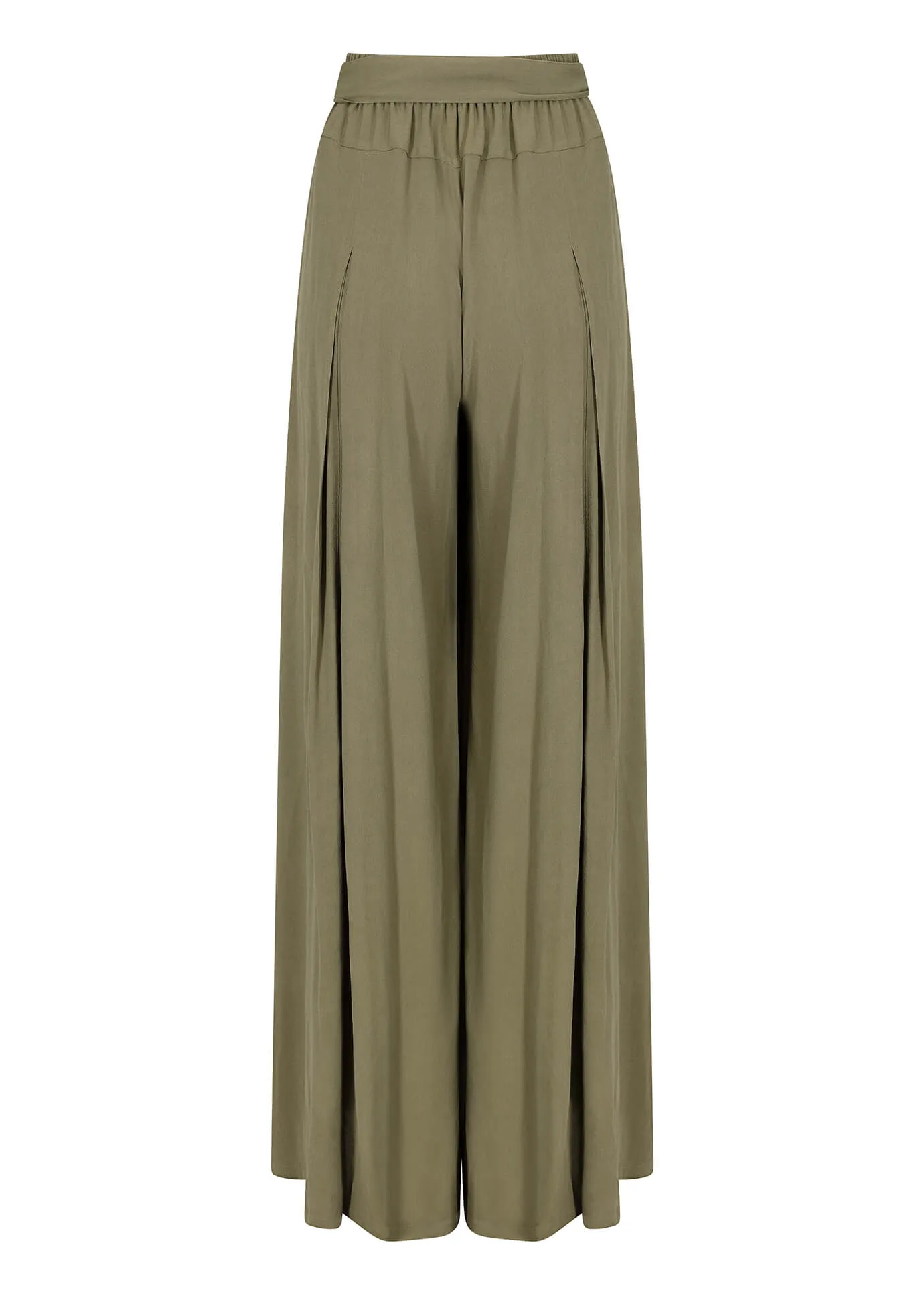 Full Flare Trousers Khaki