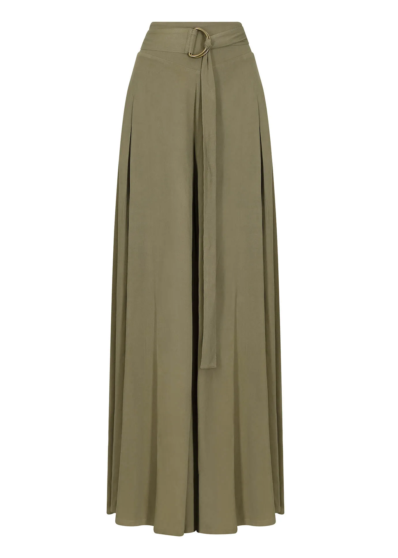 Full Flare Trousers Khaki