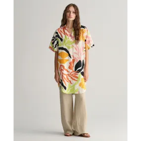 GANT Relaxed Palm Print Linen Caftan Medal Yellow 4503329