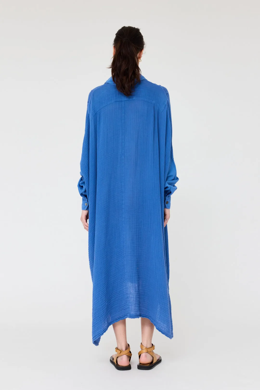 Gauze Dusty Blue Caftan Dress