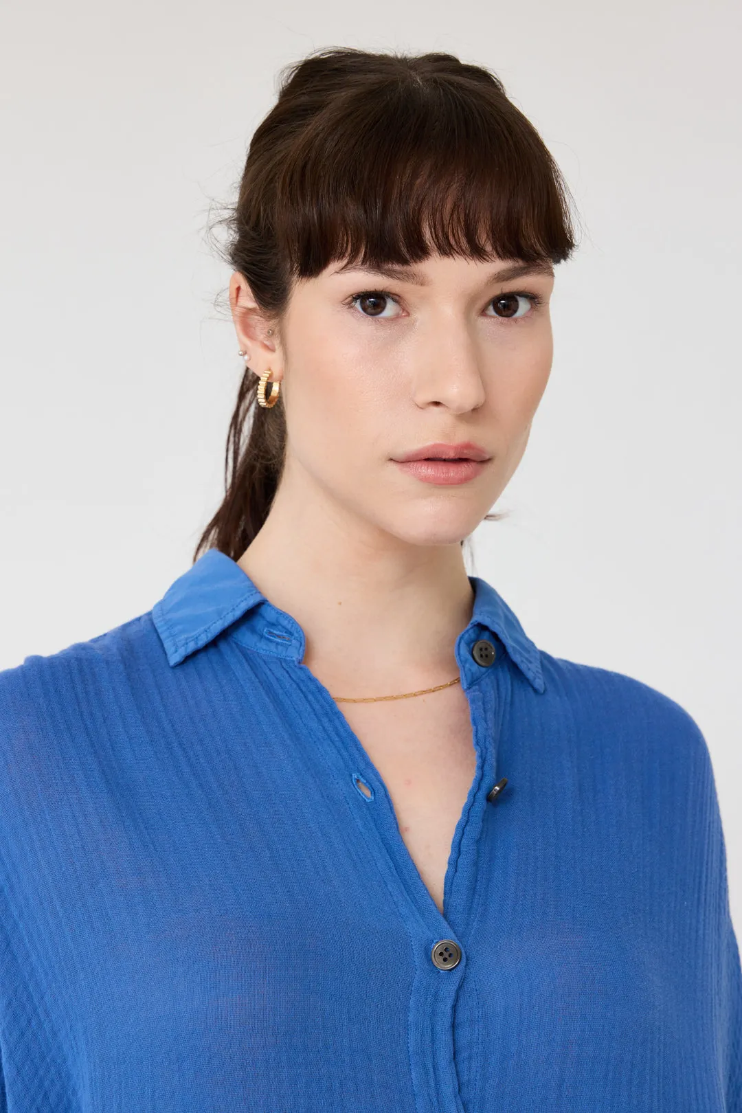 Gauze Dusty Blue Caftan Dress