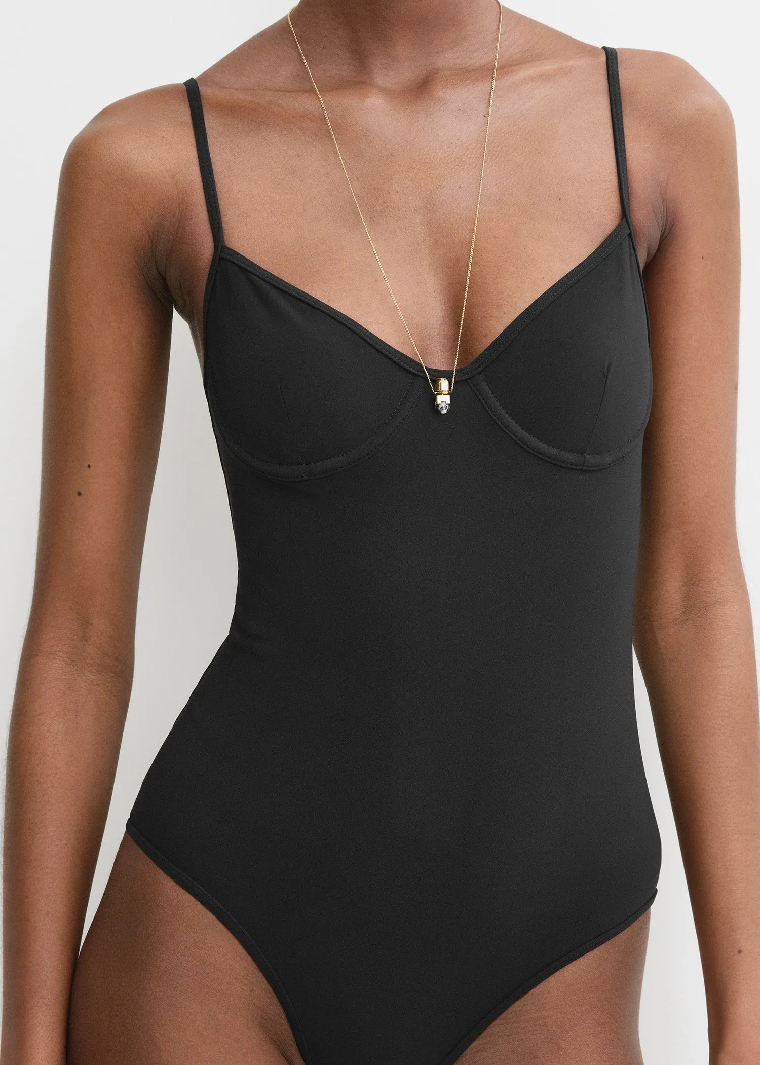 Half-cup swimsuit black