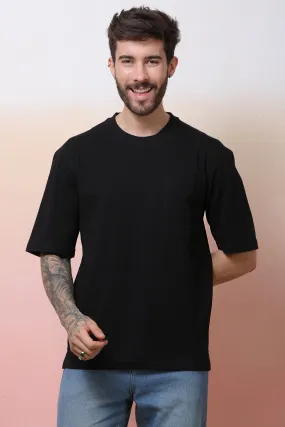 Halfsleeve Black 200 GSM Pure Cotton Plain T-Shirt