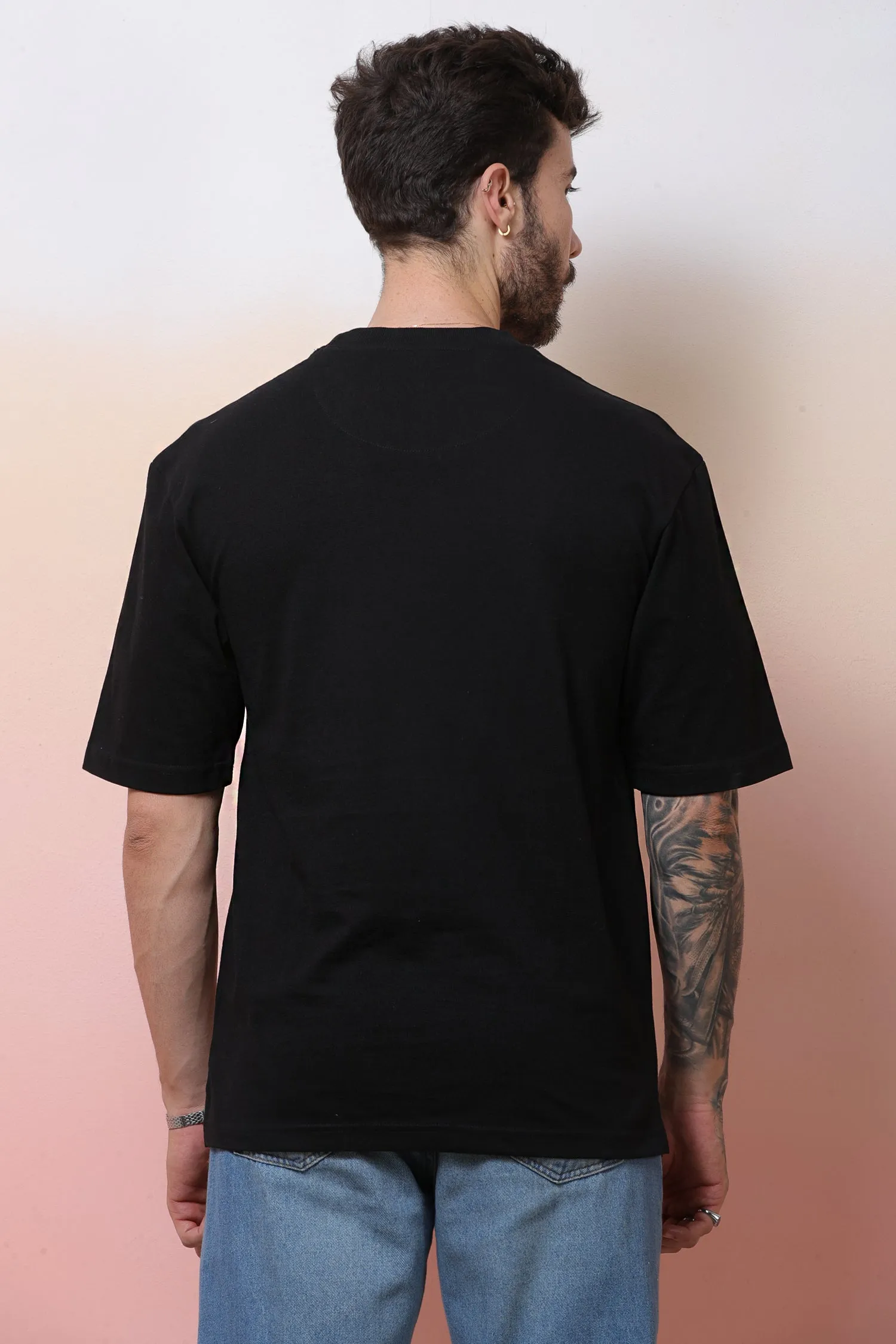 Halfsleeve Black 200 GSM Pure Cotton Plain T-Shirt