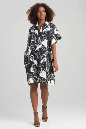Hana Fluid Crepe Caftan Dress
