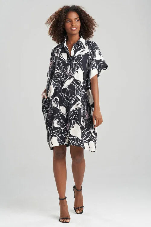 Hana Fluid Crepe Caftan Dress