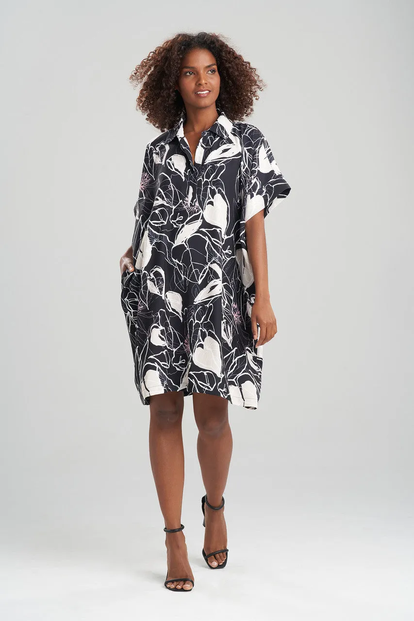 Hana Fluid Crepe Caftan Dress