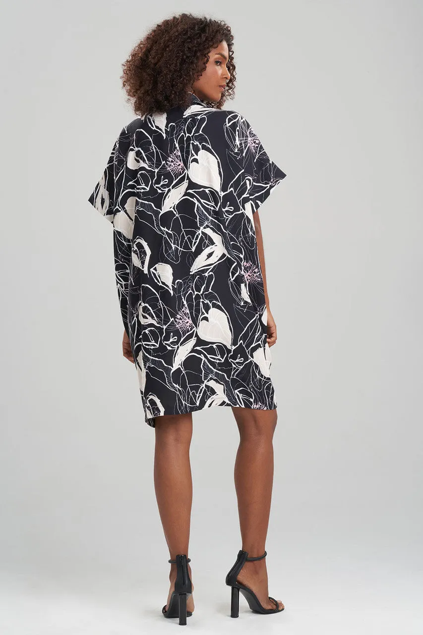 Hana Fluid Crepe Caftan Dress