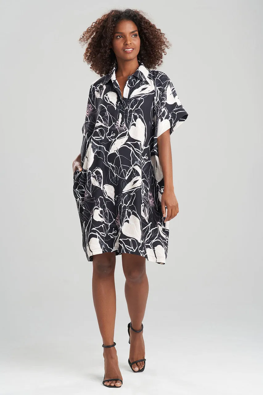 Hana Fluid Crepe Caftan Dress