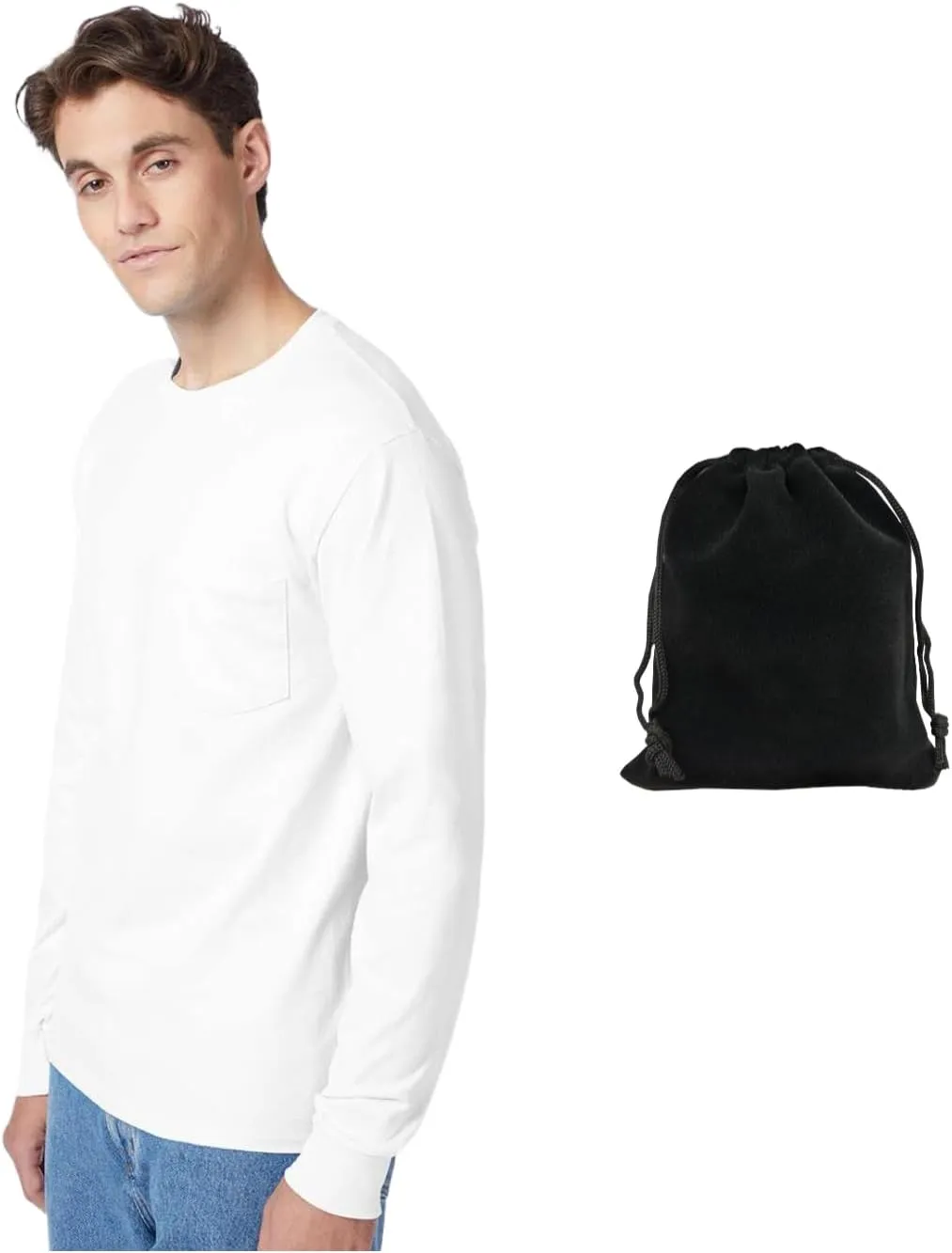 Hanes Men's Long Sleeve T-Shirt, 100% Cotton, Tagless Comfort, Classic Fit, Breathable, Soft Crewneck