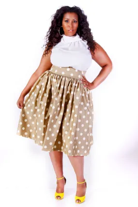 High Waist Polka Dot Flare Skirt- JIBRI