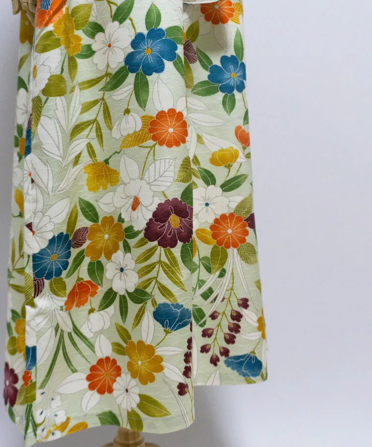 Japanese Antique Kimono Dress / Floral Dress / Japanese Style Party Dress / Kimono Remake Dress / Elegant One Of A Kind Dress