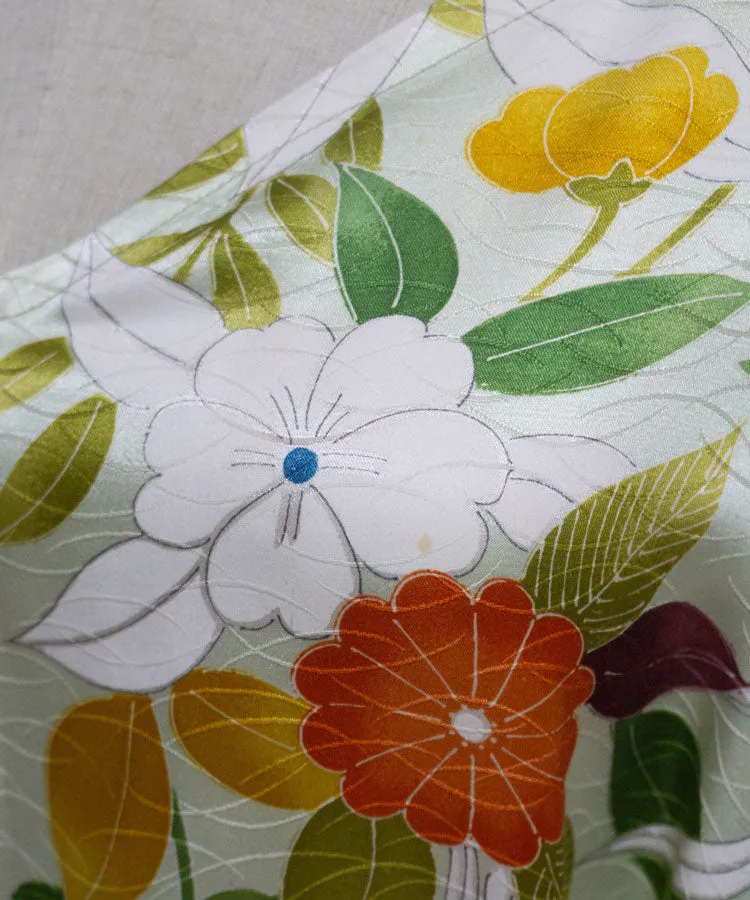 Japanese Antique Kimono Dress / Floral Dress / Japanese Style Party Dress / Kimono Remake Dress / Elegant One Of A Kind Dress