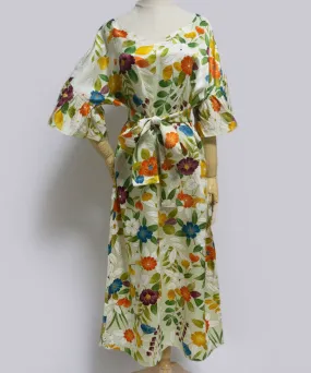 Japanese Antique Kimono Dress / Floral Dress / Japanese Style Party Dress / Kimono Remake Dress / Elegant One Of A Kind Dress