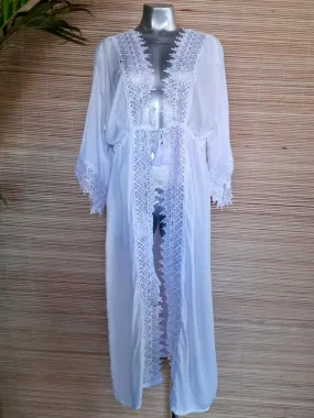 LONG KAFTAN LACE White and Black