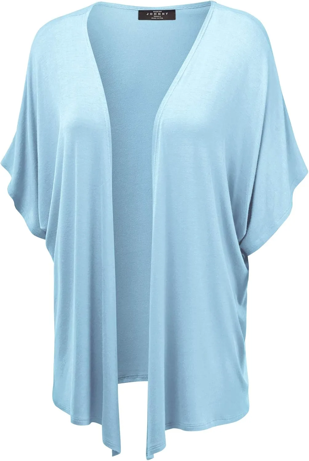 Made By Johnny Women's Kimono Style Short Sleeve Dolman Cardigan - Lightweight Open Front Summer Cover-Up