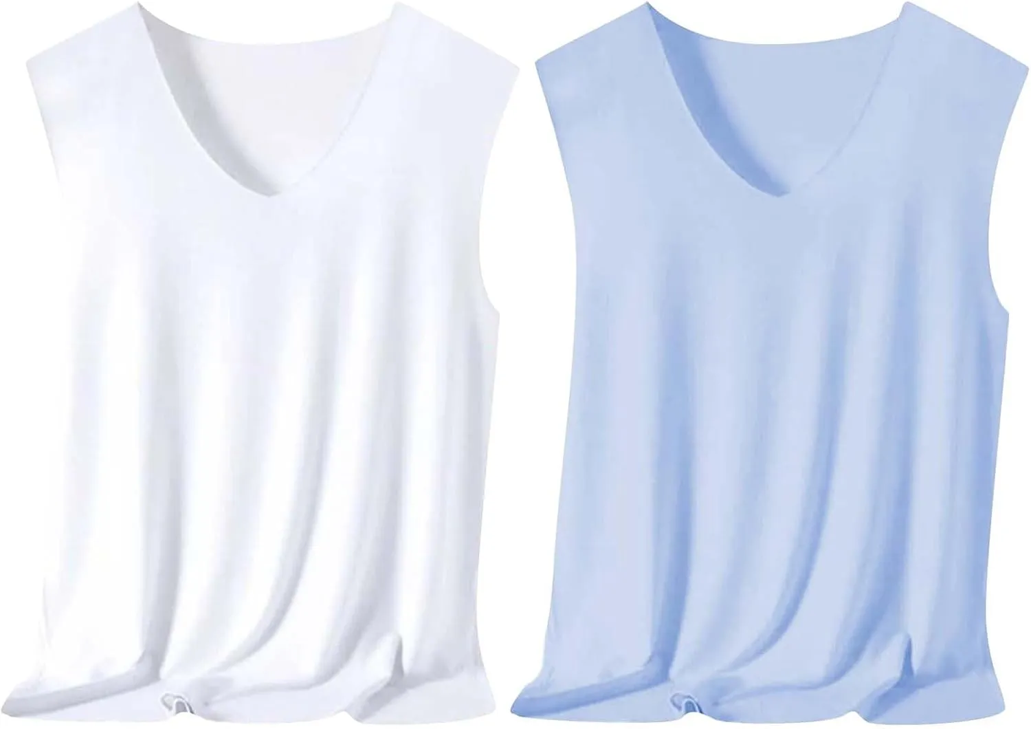 Men's 2 Pack Muscle Cut Off Gym Workout Stringer Tank Tops Quick Dry Soft Muscle Bodybuilding Fitness Cotton T-Shirt